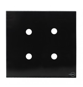 Placa p/ 4 Furos 4x4 - Novara Glass Preto Brilhante